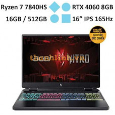 Laptop AI ACER Nitro 16 AN16-41-R3SM (Ryzen 7 7840HS/RAM 16GB/GeForce RTX 4060/512GB SSD/Windows 11)