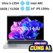 Laptop ACER Swift Go AI SFG14-73-53X7 (Ultra 5-125H/RAM 16GB/Onboard/512GB SSD/ Windows 11)