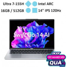 Laptop Acer Swift Go AI 2024 Gen 2 SFG14-73-71ZX (Ultra 7-155H) (Bạc)