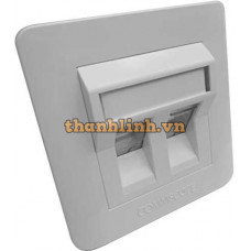 Mặt nạ Commscope Faceplate Kit,DECORATOR,2PORT,BS,WHITE 1859168-1