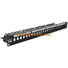 Prysmian/Draka UC 1RU 24-Port Unloaded Patch Panel, Black HDPPF0600BK