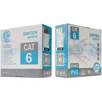 CAT.6A UTP, 4 pair for 10GB application, 23 AWG, 305m trên rulo nhựa, màu xám. Dintek 1101-06009