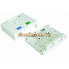 Ổ mạng Dintek Surface Mount box - ổ mạng nổi 2 port - 76 x 65 x 27mm 1301-02013