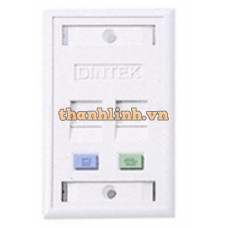 Mặt nạ Dintek 04 port , US type , 70 x 114mm - Mặt phẳng 1303-11022