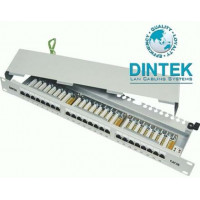 Thanh phối cáp Dintek Patch panel 24 port CAT.5e Pro Fully , 19 rackmount , Krone type 1402-03012