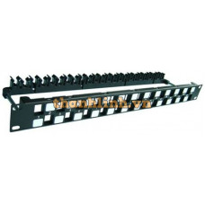 Thanh phối cáp Dintek Patch panel 24 Port rổng , 19 rack mount 1406-00011