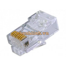 Modular plug đầu RJ45 CAT.5e, 3 prongs contact, 50u" Gold plated, 100pcs/bag Aptek 501-01001