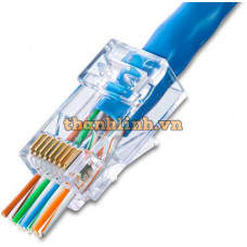 Modular plug đầu RJ45 Cat.5e dạng xuyên thấu Pass Through Aptek 501-11001
