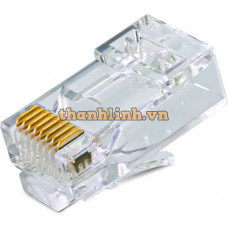 Modular plug đầu RJ45 CAT.6, 3 prongs contact, 50u" Gold plated, 100pcs/bag Aptek 601-01001
