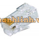 Modular plug đầu RJ45 CAT.6, 3 prongs contact, 50u" Gold plated, 100pcs/bag Aptek 601-01001