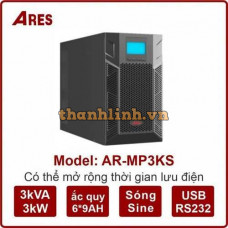 Bộ lưu điện ARES Online Tower UPS, PF 1.1 3KVA / 3KW 6*12V/9AH Ares AR-MP3KS