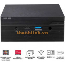 Máy tính để bàn Asus PN50 AMD Ryzen 5 4500U 2.3GHz (, up to 4.0GHz)/non-RAM/non-STORAGE/Wi-Fi5/BT5.0/Gigabit LAN, Realtek 8111EP/65W/VESA MOUNT/n-OS/ĐEN / HDMI , Made in China PN50-BB5095MV