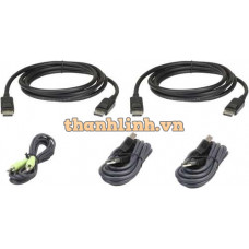 3M USB DisplayPort Dual Display Secure KVM Cable Kit ATEN 2L-7D03UDPX5