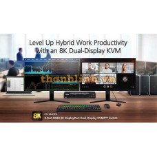 4-Port USB 3.0 8K DisplayPort Dual-Display KVMP™ Switch (Cables included) ATEN CS1944DPA