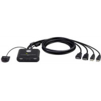 Bộ điều khiển KVM 2-Port USB FHD HDMI Cable KVM Switch Aten CS22HF-AT