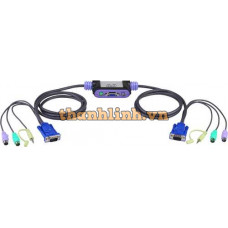 2-Port PS/2 VGA/Audio Cable KVM Switch (1.2m) ATEN CS62A