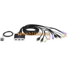 2-Port USB HDMI/Audio Cable KVM Switch with Remote Port Selector ATEN CS692