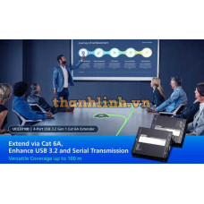 4-Port USB 3.2 Gen 1 Cat 6A Extender (up to 100 m) ATEN UCE33100