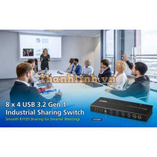 8 x 4 USB 3.2 Gen 1 Industrial Sharing Switch ATEN US3384i