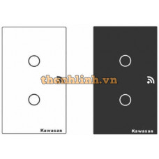 Công tắc cảm ứng hẹn giờ 2 nút có viền KAWA CT2C-WIFI(B/W)