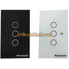 Công tắc cảm ứng hẹn giờ 3 nút có viền KAWA CT3C-WIFI(B/W)