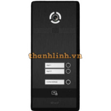 Bản gọi cửa kích thước không có màn hình, nút nhấn cơ 2 nút Bas-IP BI-02FB Black
