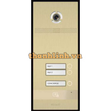 Bản gọi cửa kích thước không có màn hình, nút nhấn cơ 2 nút Bas-IP BI-02FB GOLD