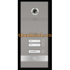 Bản gọi cửa kích thước không có màn hình, nút nhấn cơ 2 nút Bas-IP BI-02FB Silver