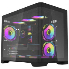 Vỏ case AIGO AQUARIUM ARC1 BLACK (MATX,MÀU ĐEN,Kính Cong) Case Bể Cá