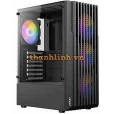 Thùng máy Case Antec AX22 - Black | Kèm sẵn 3 fan LED cố định