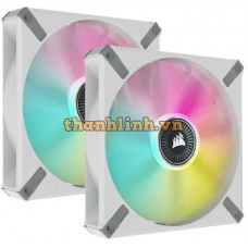 Bộ 2 quạt máy tính 140mm Corsair ML140 Trắng RGB kèm Node Core (CO-9050119-WW)