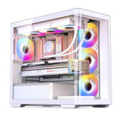 Vỏ case JONSBO D300 White ( MATX, Màu Trắng, Kính Cong)