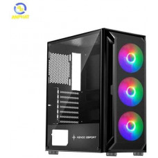 Vỏ case KENOO ESPORT AF302 - 3F - Mầu Đen (ATX/ 3 Fan RGB)