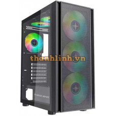 Vỏ case Máy Tính KENOO ESPORT EM700 - 3F MESH BLACK (EATX, Màu Đen, 3 Fan RGB)