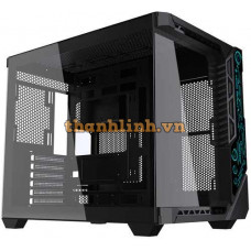 Vỏ case Máy Tính KENOO LUXE V2 - 3FA BLACK (ATX, Màu Đen ) Case Bể Cá