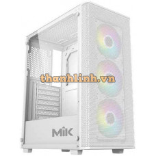 Vỏ case MIK AION WHITE 3FA ( ATX, Màu Trắng, 3 Fan ARGB)