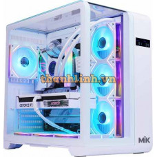 Thùng máy Case Mik Barbatos ATX - White | AIO 360, view 3 góc