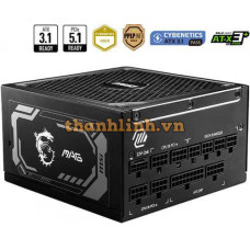 Nguồn máy tính MSI MAG A1000GL - 1000w GOLD ( ATX 3.1, PCIe 5.1, Full Modullar)