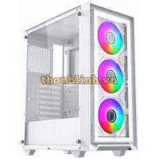 Thùng máy Case Xigmatek FLY II Artic 3GF - White | Kèm sẵn 3 fan RGB (EN 44670)