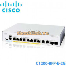 Switch Layer3 Managed Cisco C1200-8FP-E-2G | 8 Port PoE+ | 2x Gigabit Rj45/SFP combo ports | 120W PoE