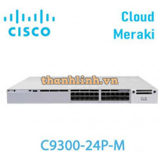 Switch Managed Cisco Catalyst C9300-24P-M | 24 Ports GE | uplink | PoE + 720W | Cloud Meraki