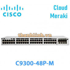 Switch Managed PoE+ Cisco Catalyst C9300-48P-M | 48 Ports GE | Cloud Meraki