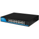 16-Port FE PoE + 2-Port GE Uplink + 1-Port SFP Switch HASIVO S2600P-16F-2G-1S-AI