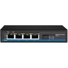 Media Converter Unmanaged Fiber Switch HASIVO S600-4G-1GX (Mode B)