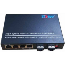 HDTEC Ethernet Converter 2F4RJ45 10G