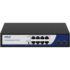 8-Port PoE Gigabit Web-Smart Switch HRUI HR-AFGW-82NS