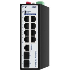 8-Port PoE Gigabit Industrial Web-Smart Switch HRUI HR500-AXGM-82S