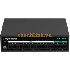 8-Port 10/100Mbps with 2-Port Gigabit Unmanaged PoE Switch RUIJIE RG-ES110FG-P