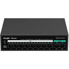 8-Port 10/100Mbps with 2-Port Gigabit Unmanaged PoE Switch RUIJIE RG-ES110FG-P