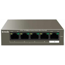 5-Port 10/100Mbps with 4-Port PoE Desktop Switch TENDA TEF1105P-4-63W